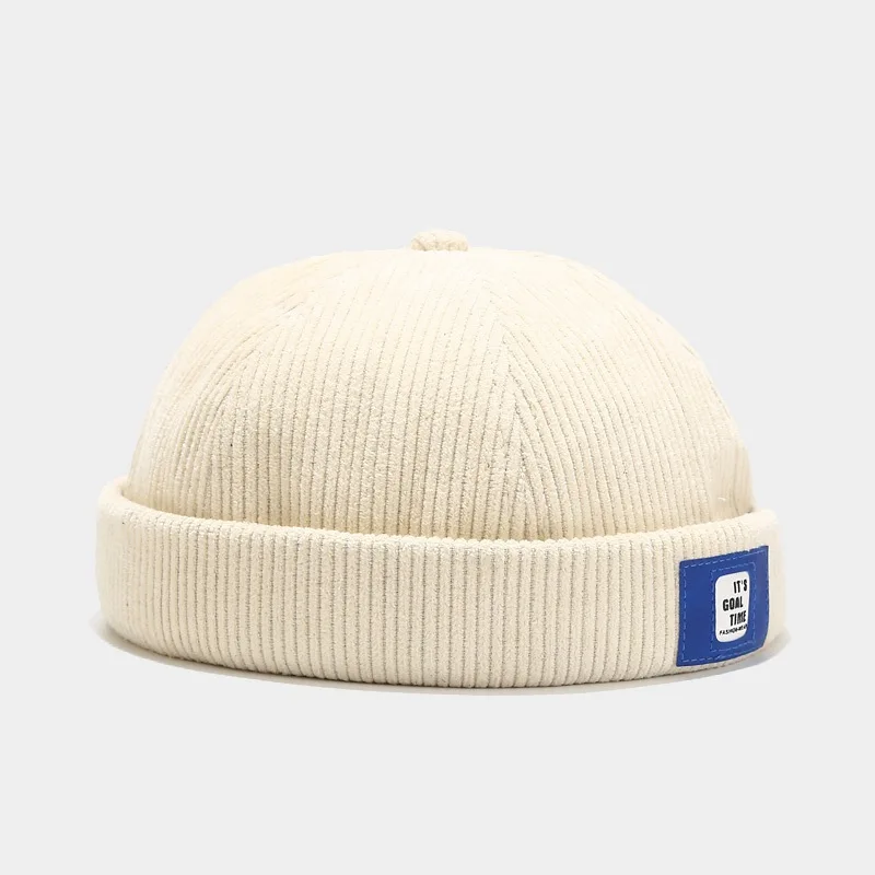 Casquette Docker Vintage sans bords, bonnet respirant en velours côtelé réglable, solide, casquette de marin pour hommes et femmes, automne 2025