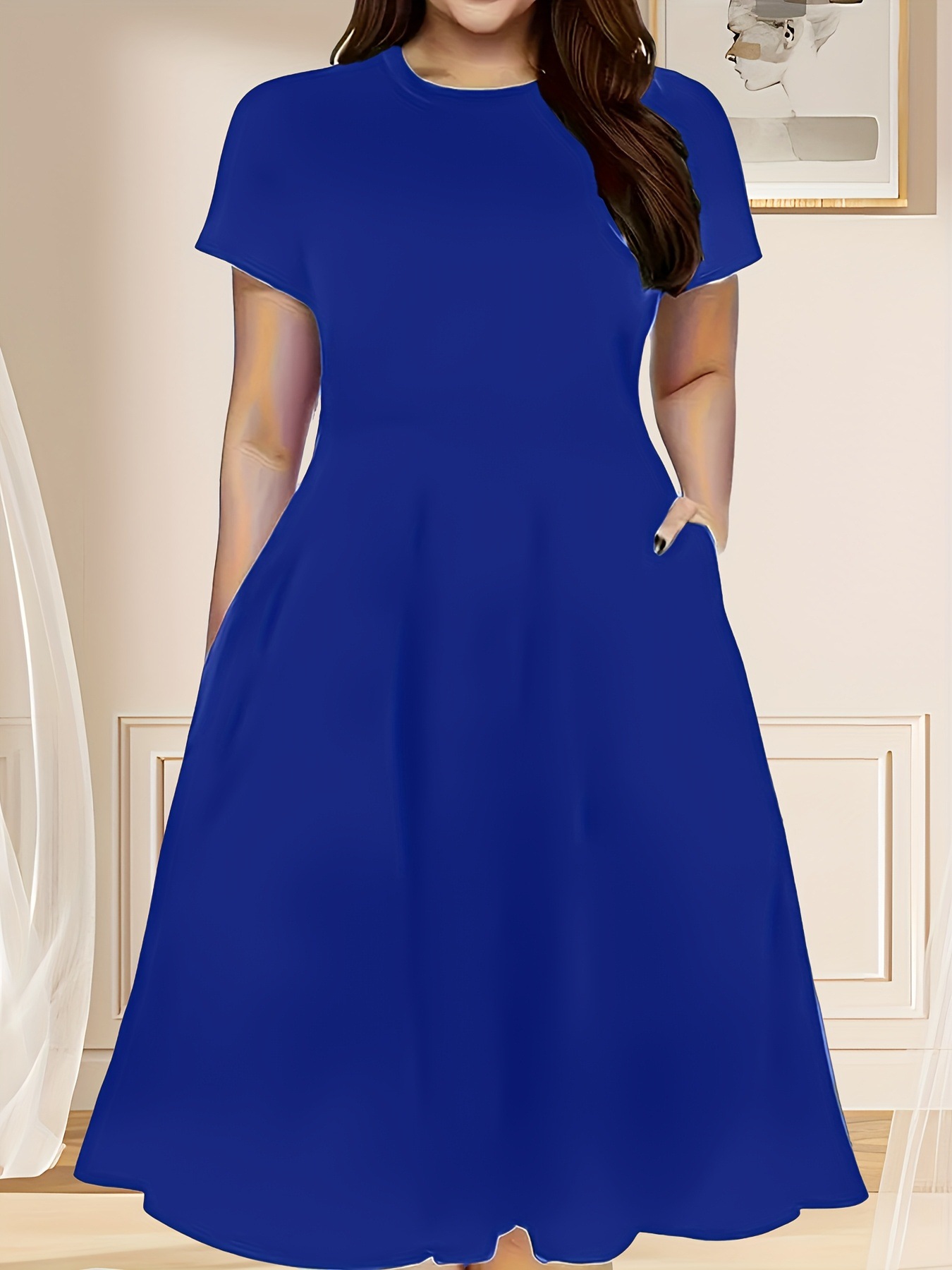 Robe décontractée pour femmes, nouvelle collection été européenne et américaine, couleur unie, tendance