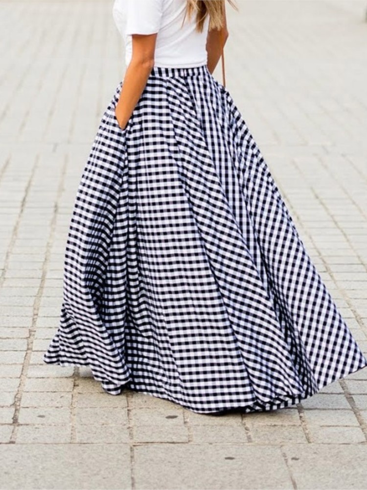 Mode jupe élégante pour les femmes décontracté taille haute jupes longues amples femme vacances fête bureau jupe femmes vêtements été nouveau