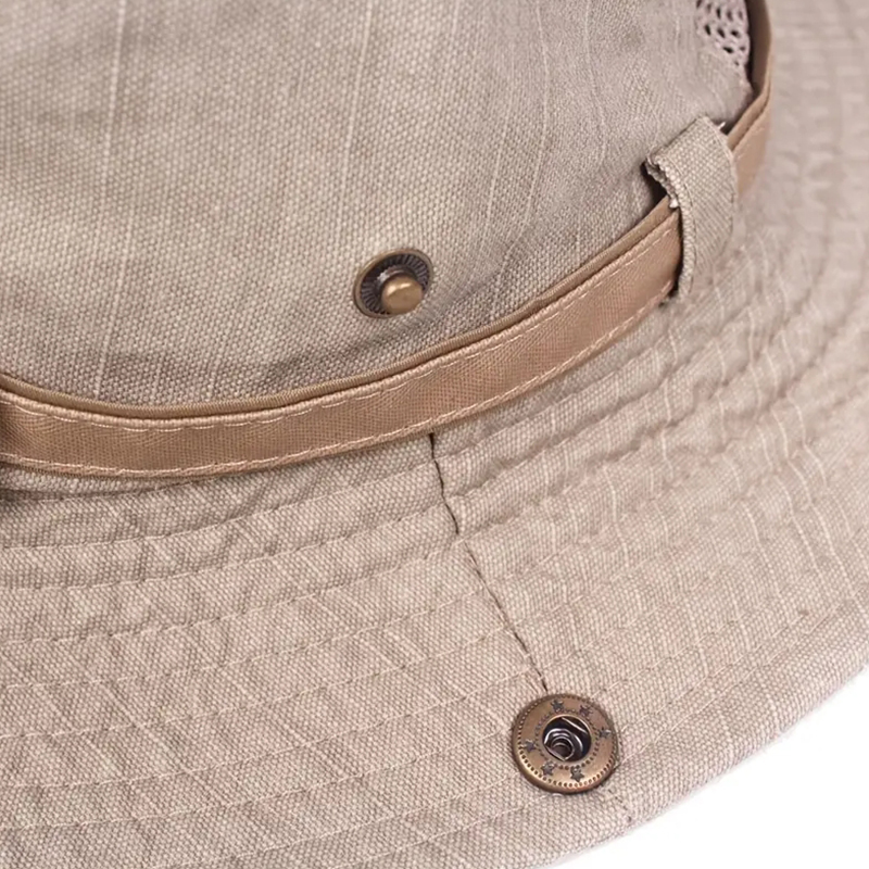 Chapeau de pêcheur en maille respirante pour homme avec protection solaire réglable pour l'été, adapté à la pêche en plein air et aux sorties à la plage