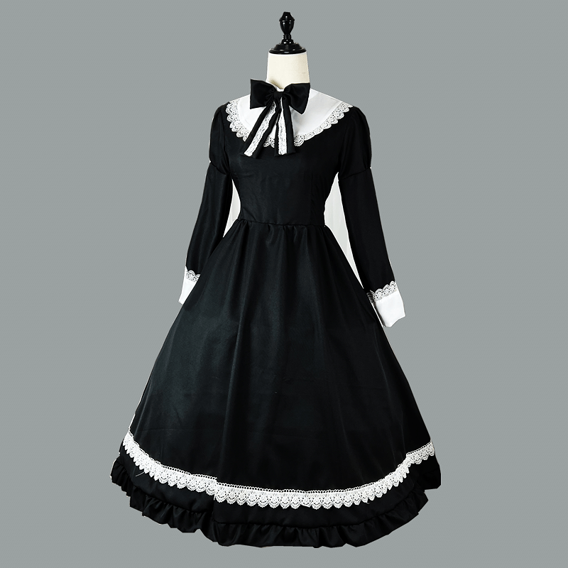 Costumes de femme de chambre classique Anime Cosplay, robe de soirée japonaise Kawaii, grande taille, tablier blanc, tenues de femme de chambre, uniforme d'écolière de carnaval