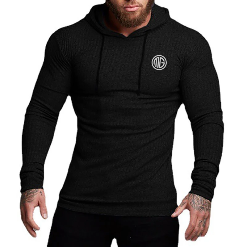 Chandails à capuche pour hommes, nouvelle marque de mode d'automne, tricot de printemps, vêtements Slim Fit, pull classique côtelé