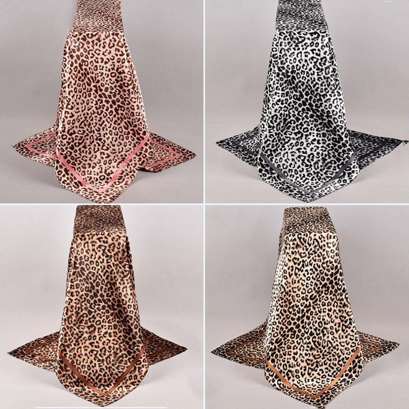 Foulard Carré en Satin Doux pour Femme, 90x90cm, Belles Fleurs, Châle, Écharpe de Sauna