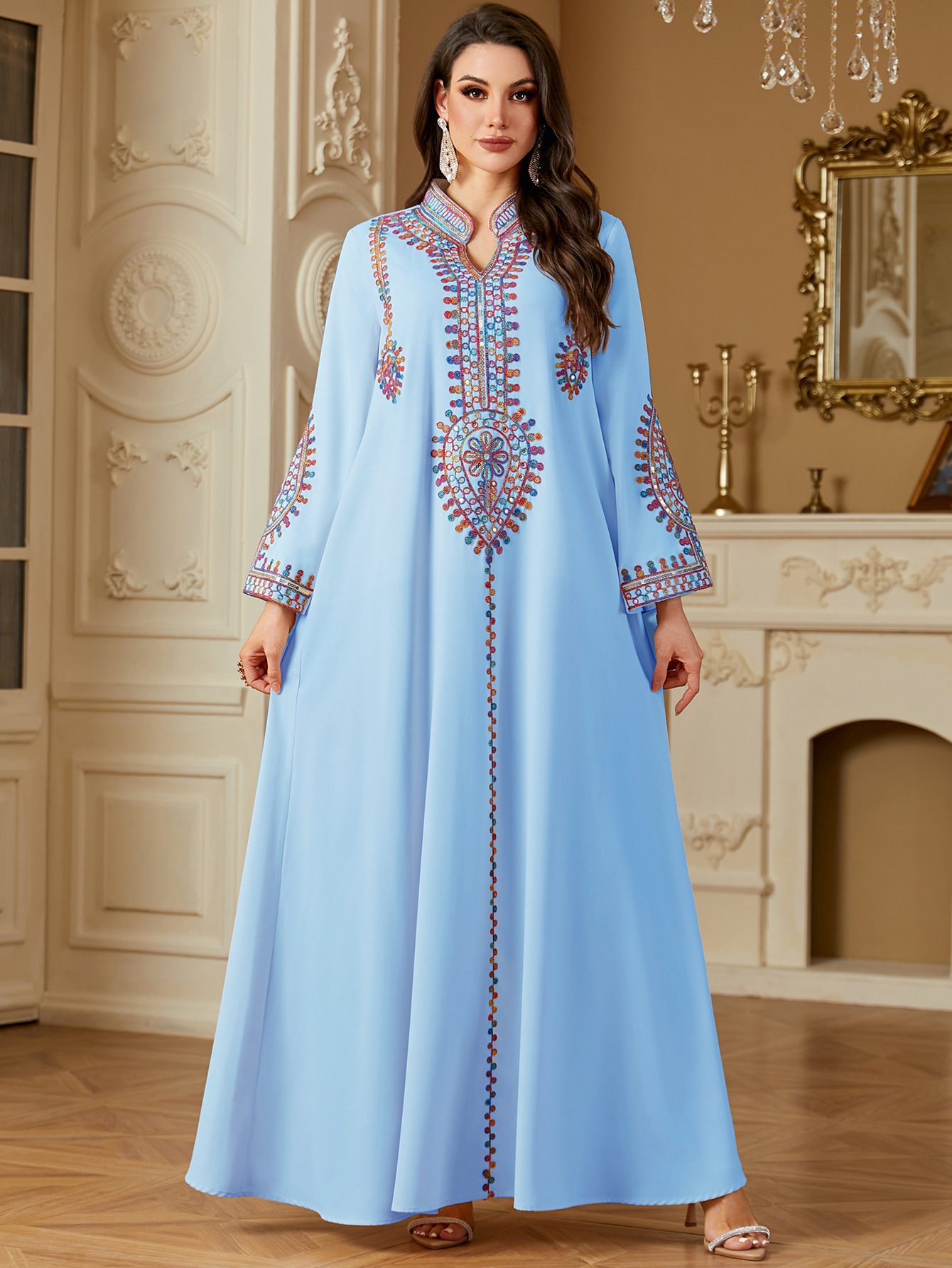 Eid Robe brodée musulmane pour femmes Abaya robes longues de fête Caftan Robe Jalabiya Ramadan marocain dubaï 2025 robes Largos