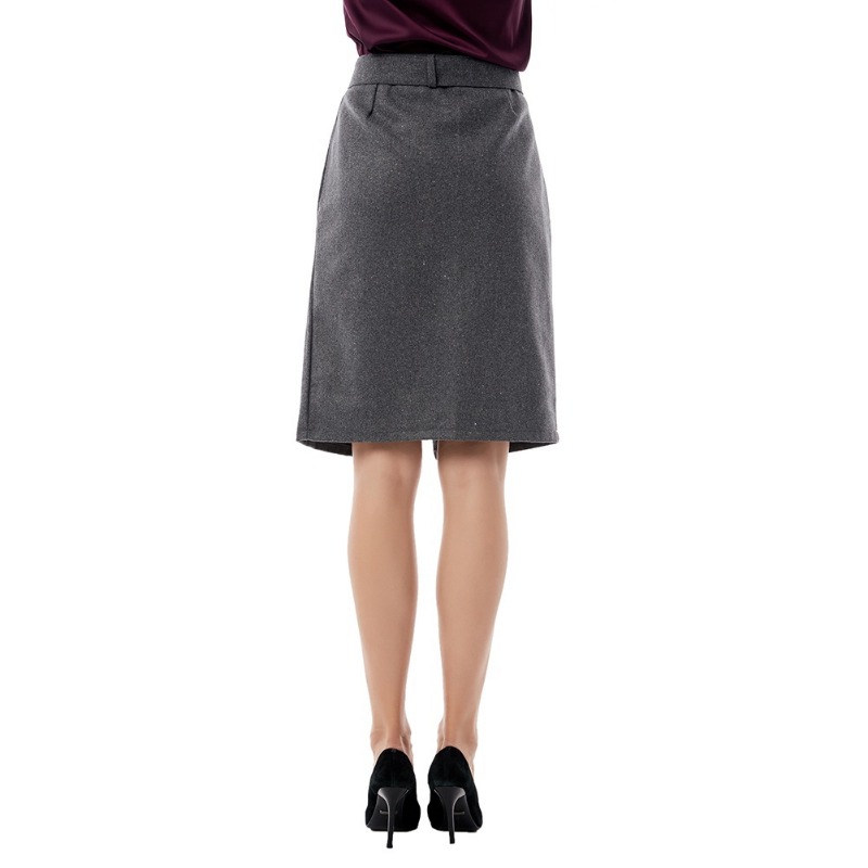 Mode nouvelle grande taille taille haute mode décontractée mi-longue laine jupe crayon femmes jupes femmes.