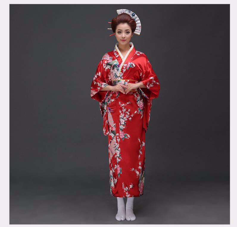 Mode tendances nationales femmes Sexy Kimono Yukata avec Obi nouveauté robe de soirée japonais Cosplay Costume Floral taille unique