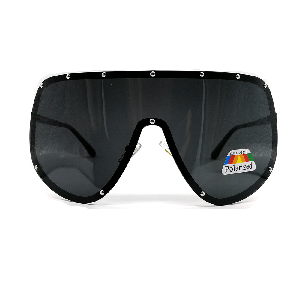 Lunettes de soleil surdimensionnées polarisées pour hommes et femmes, style bouclier grand format