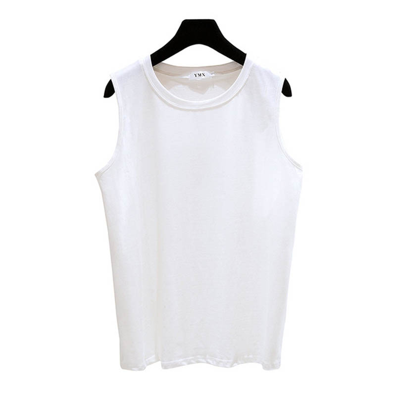 Débardeur amincissant sans manches pour femmes, 175Kg, grande taille, buste de 170cm, solide, ample, gilet porté à même la peau, chemise fine, noir, blanc, 2XL-7XL