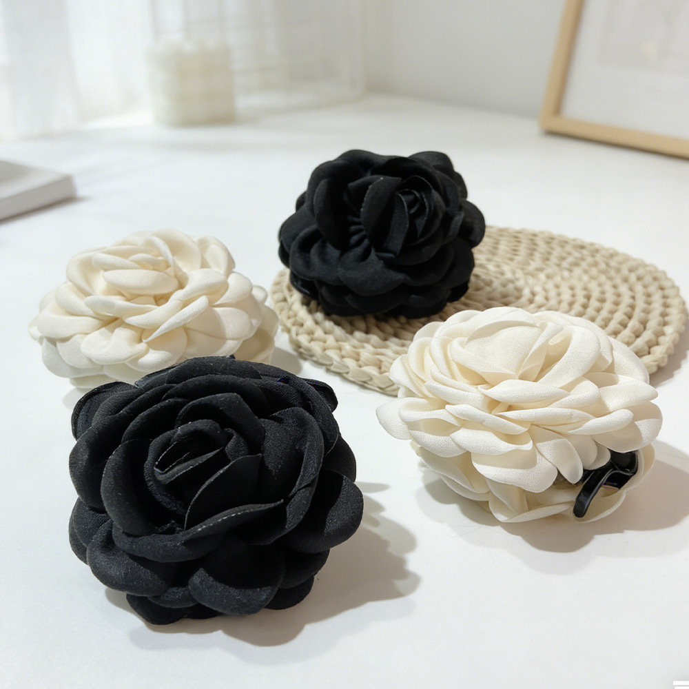 2 pinces à cheveux en satin rose, accessoire capillaire exquis et magnifique, robuste et durable, adapté aux mariages et aux rendez-vous.