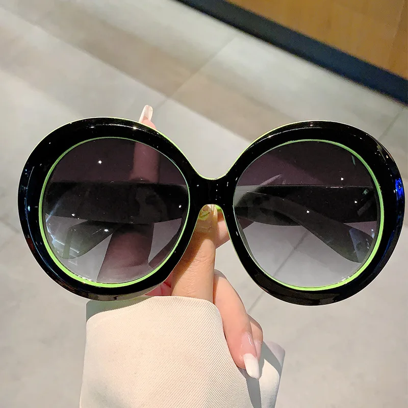 Respzed-Lunettes de soleil rondes à grande monture pour hommes et femmes, lunettes populaires, nuances roses, vintage, punk, marque de luxe, designer