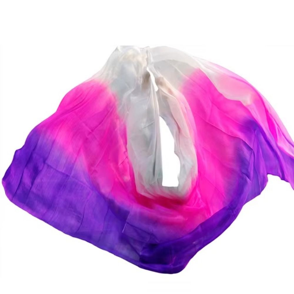 Accessoires de costumes : Voiles de danse orientale 100% soie, couleur dégradée, 250cmx120cm, texture légère, châles et foulards pour femmes