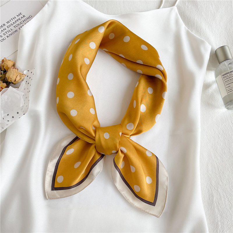 Foulard Hijab en Satin à Rayures pour Femme, Châle Carré à la Mode, 70x70cm