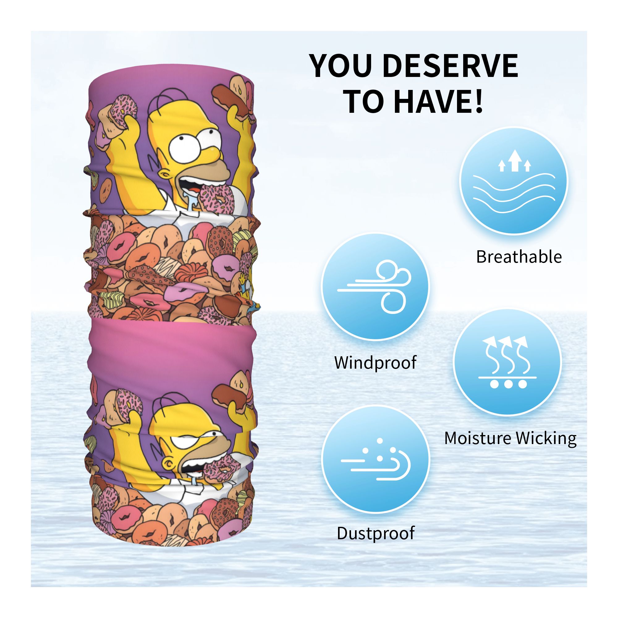 Cache-cou personnalisé The S-Simpsones-Anime pour femmes et hommes, protection UV, bandana de dessin animé Homer pour l'hiver, écharpe pour le cyclisme