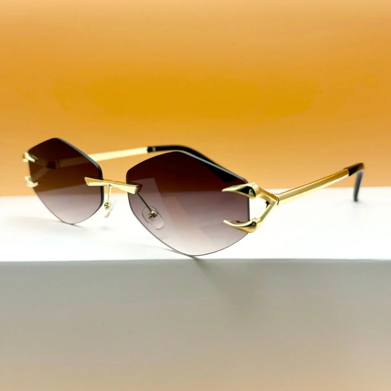 Lunettes de soleil punk tendance sans monture, rectangulaires, pour hommes et femmes, protection UV400, pour la conduite, monture métallique, verres dégradés