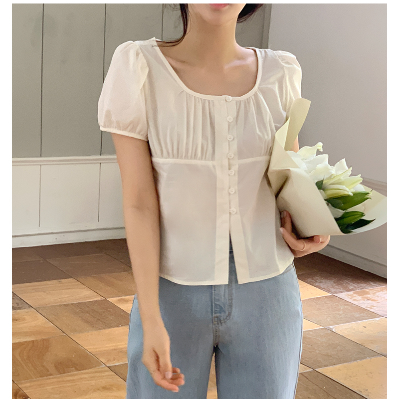 Chemises courtes à boutonnage simple pour femmes, court en coton, style japonais, rétro, vintage, décontracté, mignon, doux, été
