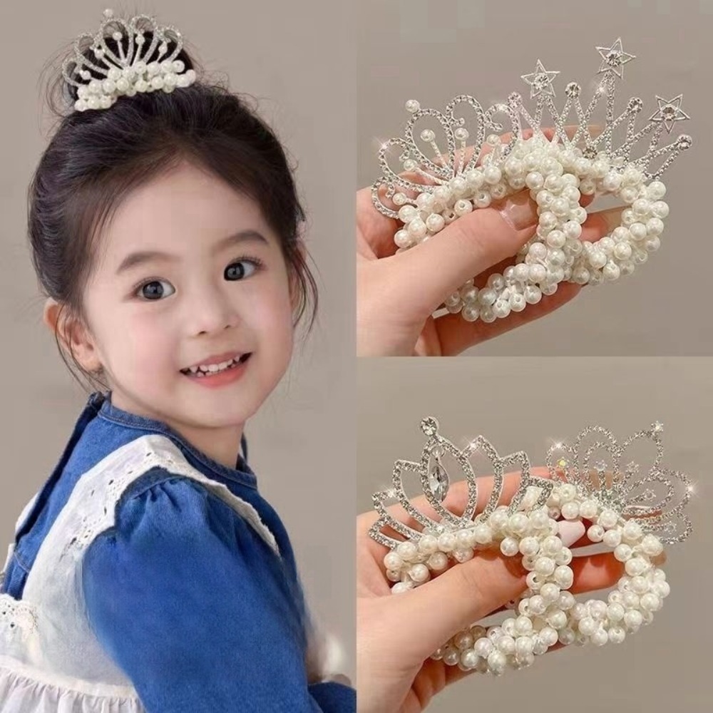 Accessoires pour cheveux d'enfants, élastiques à cheveux, bandeaux pour filles, nouveaux accessoires de mode, couronne de perles, coiffe mignonne pour bébé princesse