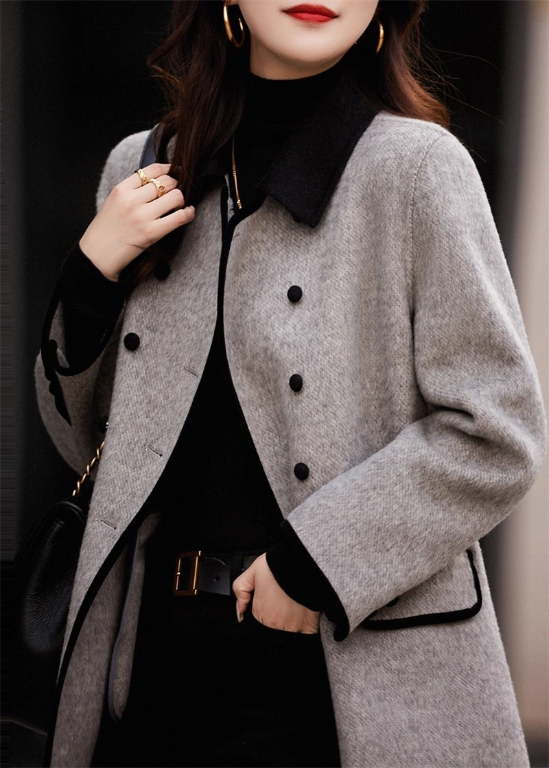 Manteau en laine à petit col pour femmes, nouvelle Version coréenne d'automne et d'hiver 2025, tempérament amincissant, décontracté et polyvalent,