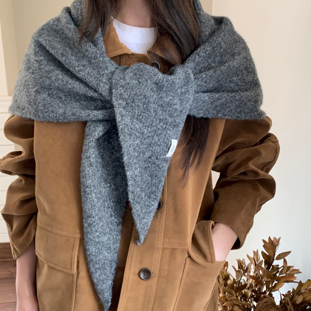 Nouveau Foulard Coréen Triangulaire 2026 en Laine Tricotée pour Femme – Écharpe Multifonction Chaude et Tendance