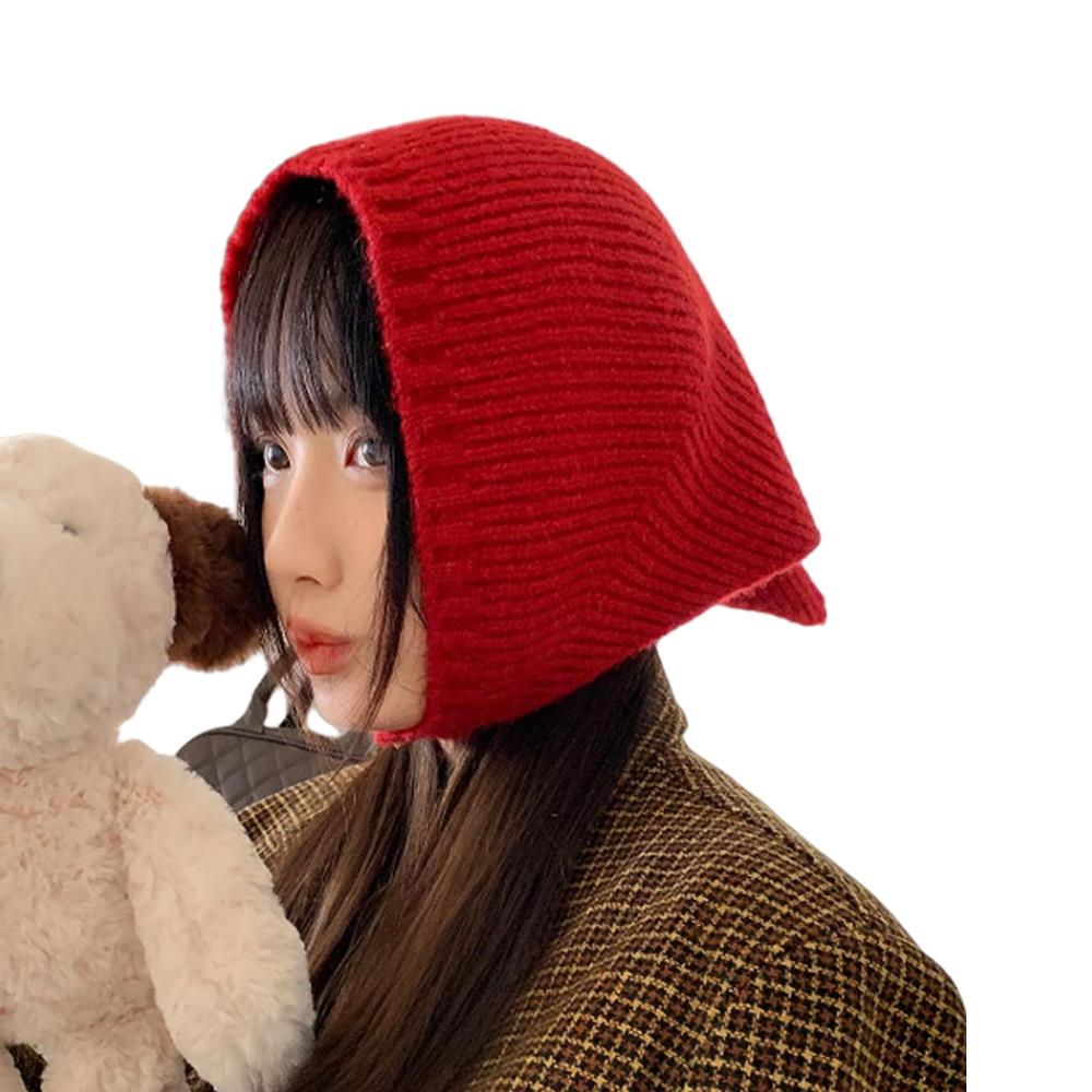 Chapeau de cheveux triangulaire coréen Ins, couleur unie, fait à la main, respirant, réglable, couvre-chef en tricot, création de photos, chapeau de pull d'atmosphère