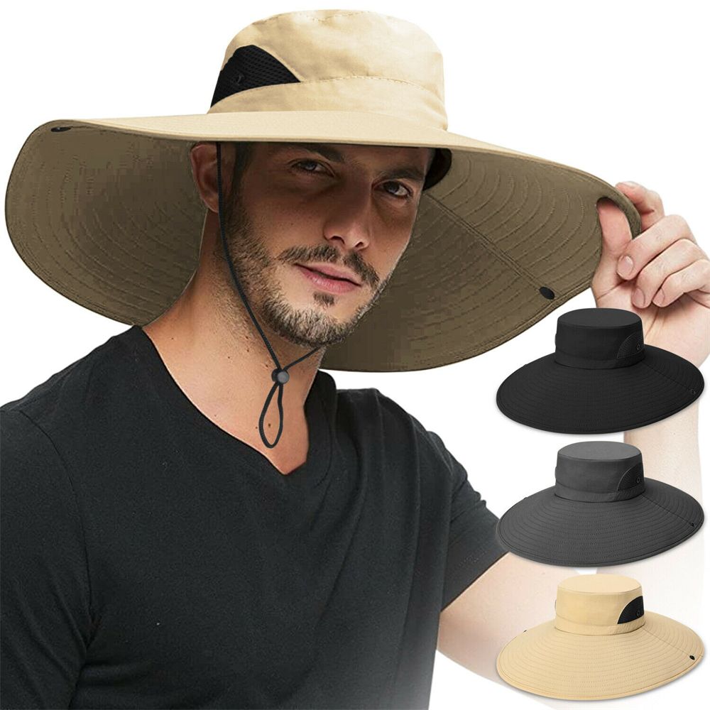 Chapeau à large visière pour hommes et femmes, casquette seau Boonie, pêche d'été, Protection solaire UV, casquettes respirantes