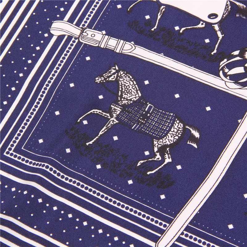 90cm ourlet roulé à la main Paisley cheval sergé soie carré écharpe femmes châle marque Hijab écharpe Foulard foulards conception Bandana