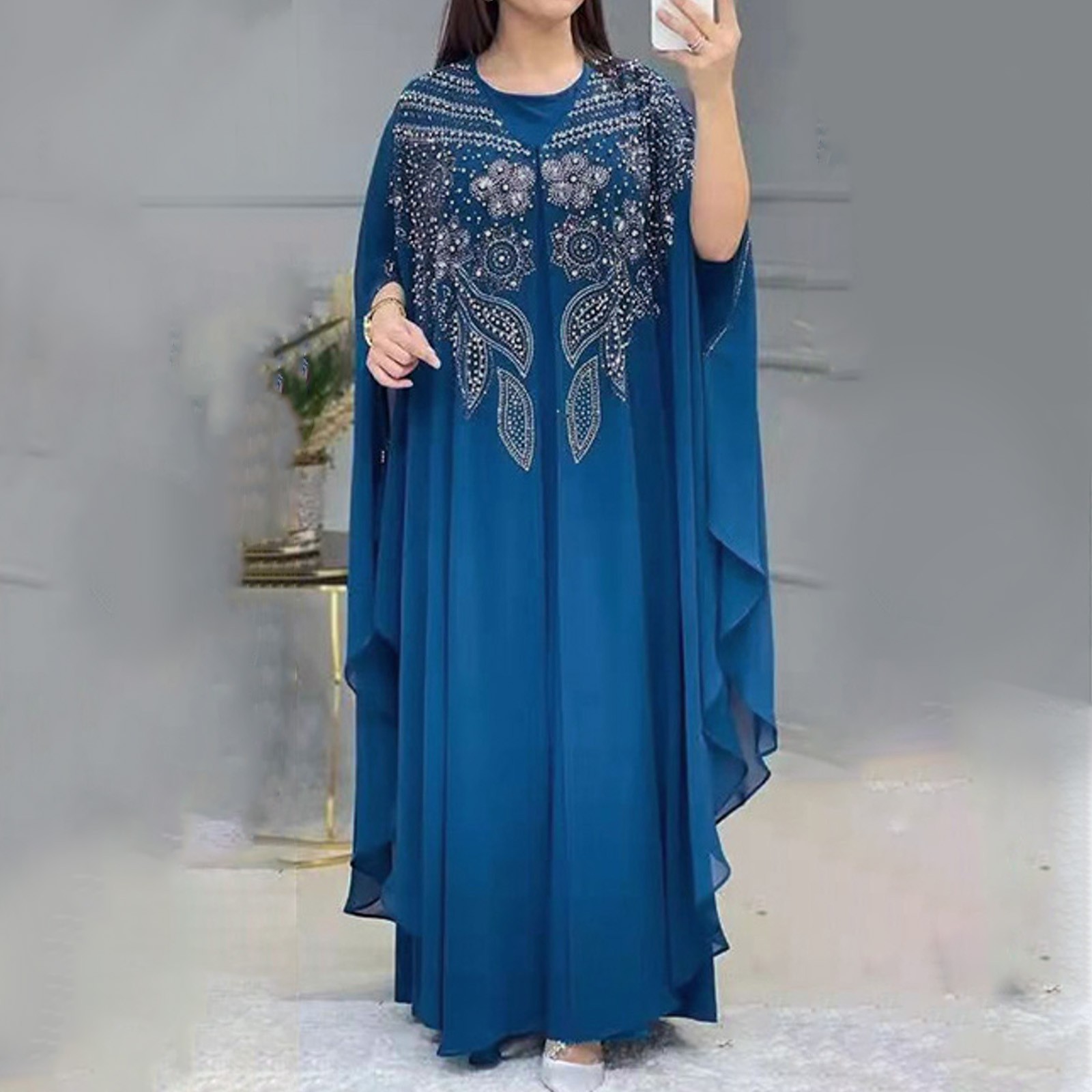 Abayas pour femmes dubaï luxe 2025 mousseline de soie Boubou robe de mode musulmane Caftan Marocain Occasions de fête de mariage Djellaba Femme