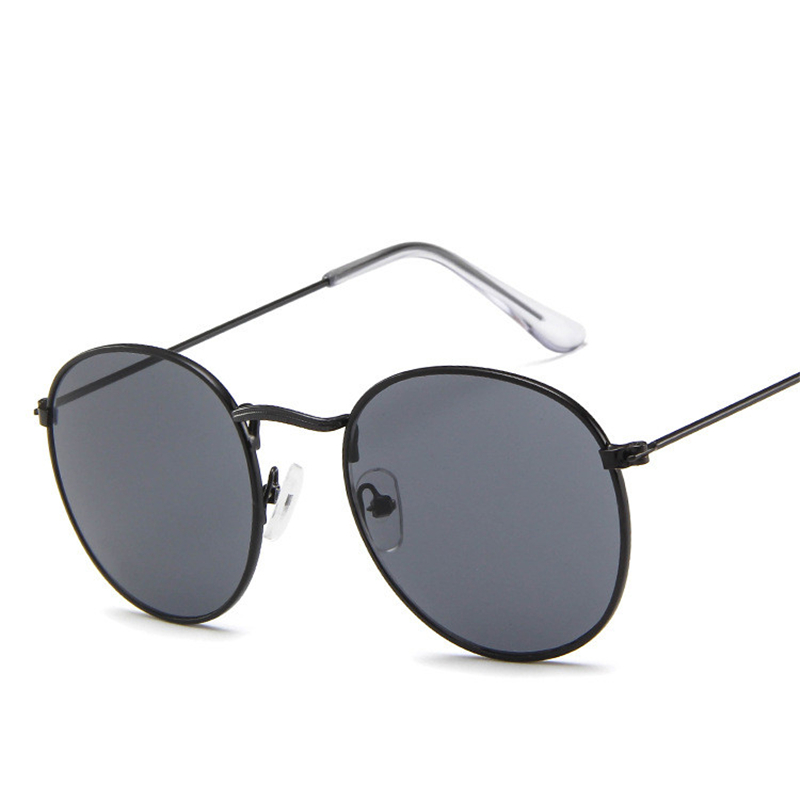 Lunettes De soleil rondes rétro femmes lunettes De marque De luxe pour femmes/hommes petites lunettes De soleil en métal femmes lunettes miroir Oculos De Sol Gafas