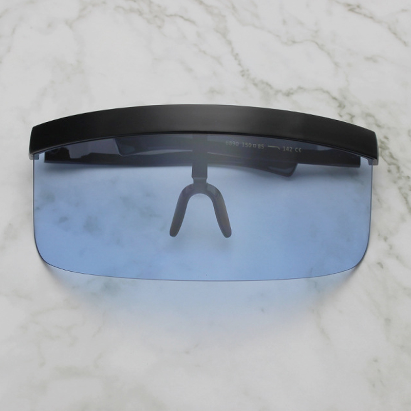 Luxe grand cadre bouclier visière lunettes de soleil hommes 2025 marque concepteur Sexy surdimensionné rétro miroir lunettes de soleil pour lunettes pour femme Q615