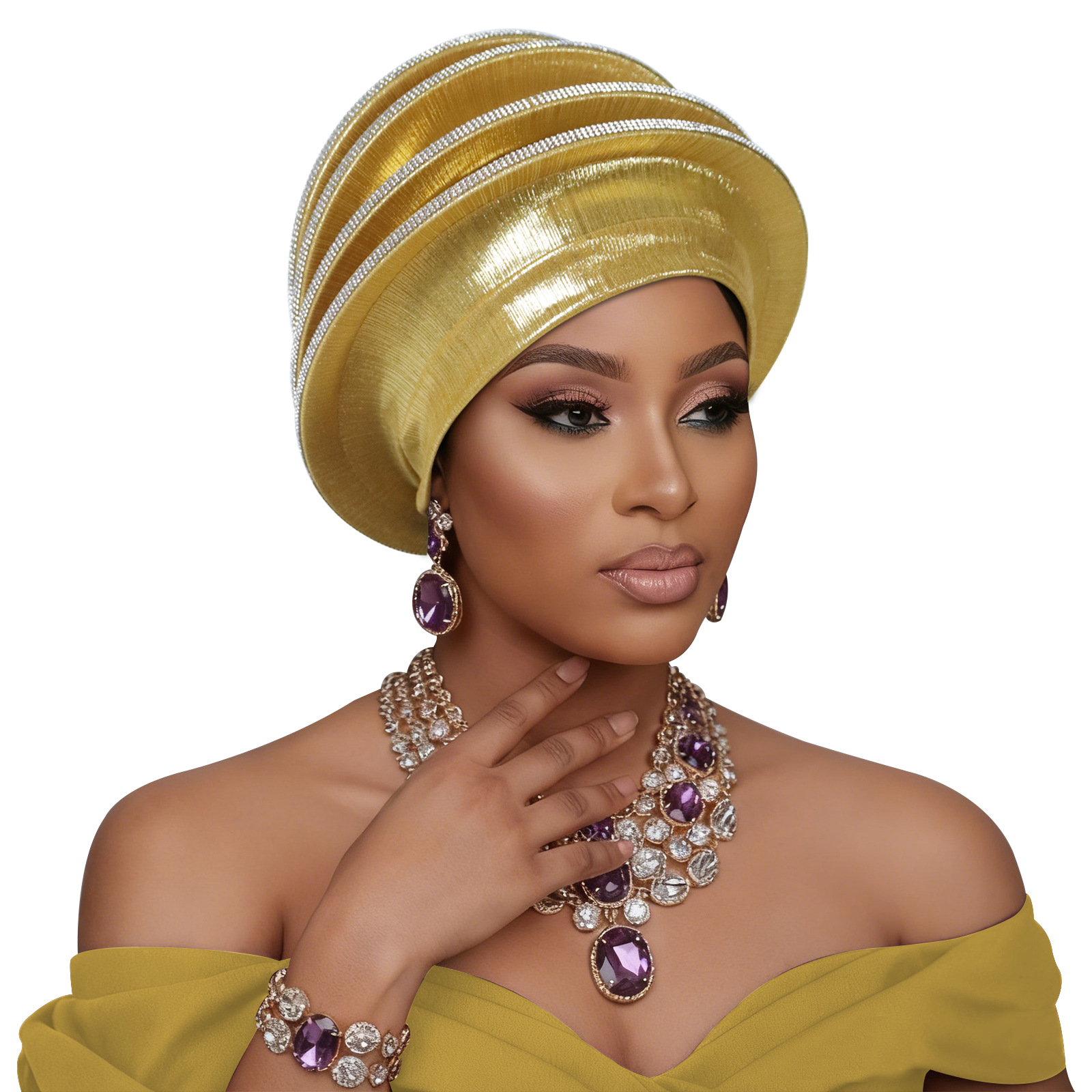 Africain Auto Gele chapeaux musulman Turban Hijab pour femmes Bonnet plissé casquette indienne Nigeria tête enveloppement chapeau mariage Geles écharpe