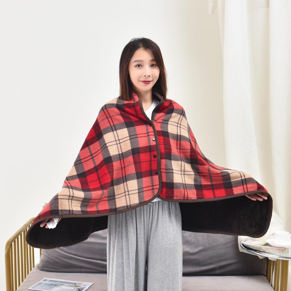 Couverture châle multifonctionnelle pour sieste au bureau, Cape couvrant les jambes, chaleur du canapé, écharpe épaisse en Double Tartan