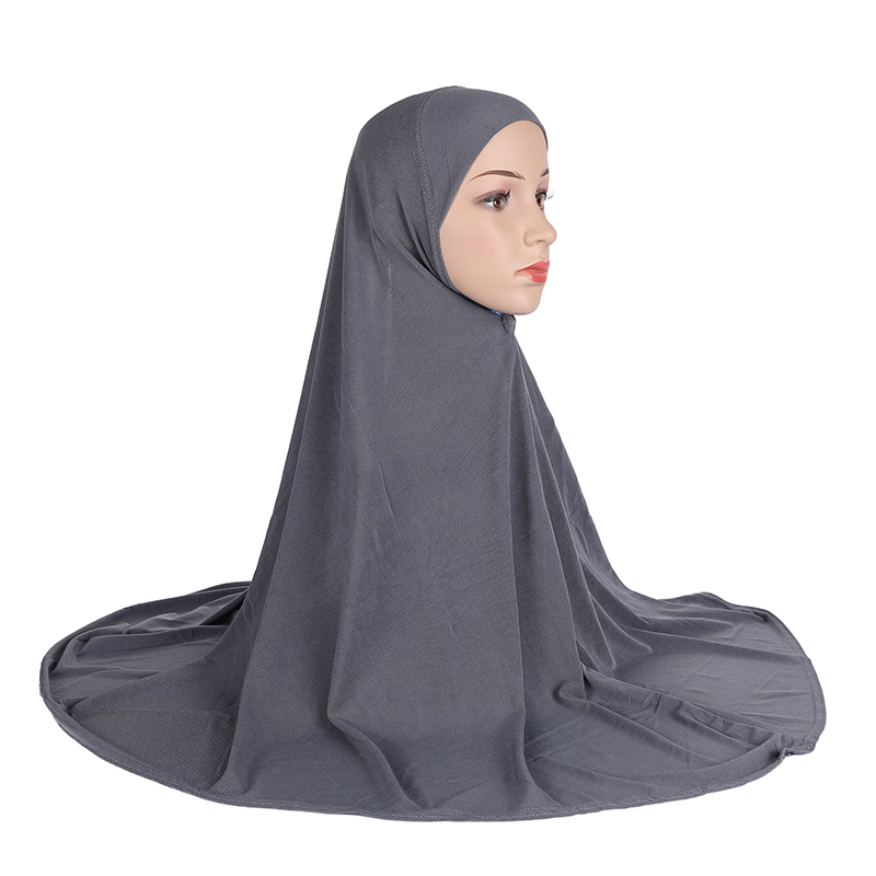 H023 adultes grande taille 90*80 cm plaine prier hijab musulman hijab écharpe islamique foulard chapeau armia tirer sur bandeau