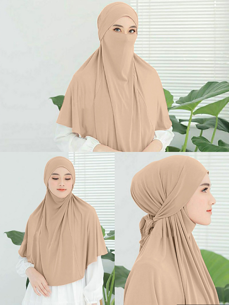 Turban de sauna instantané pour femmes, hijab musulman, écharpe islamique, ramadan, uni, grande taille, qualité supérieure