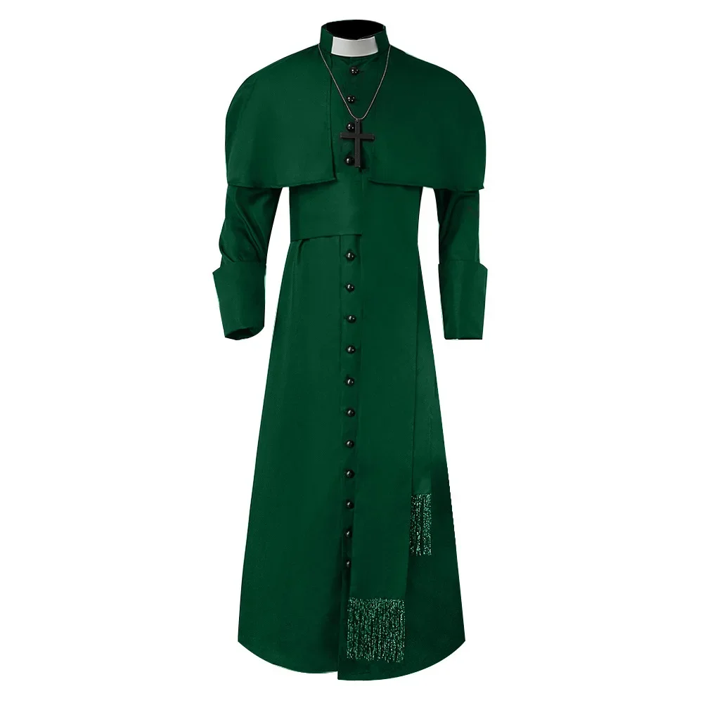Costume de prêtre médiéval, église catholique, religieux romain, Soutane, papa, pasteur, père, Robe missionnaire de masse, soutane du clergé