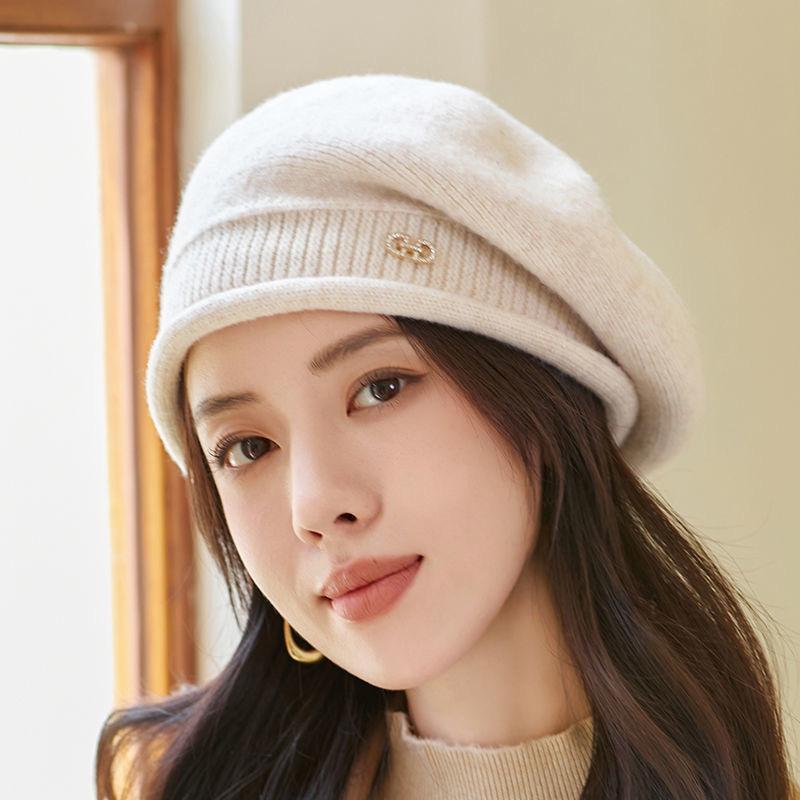Béret en tricot d'hiver pour femmes - Chapeau tendance, doux, chaud, confortable et extensible pour le temps froid