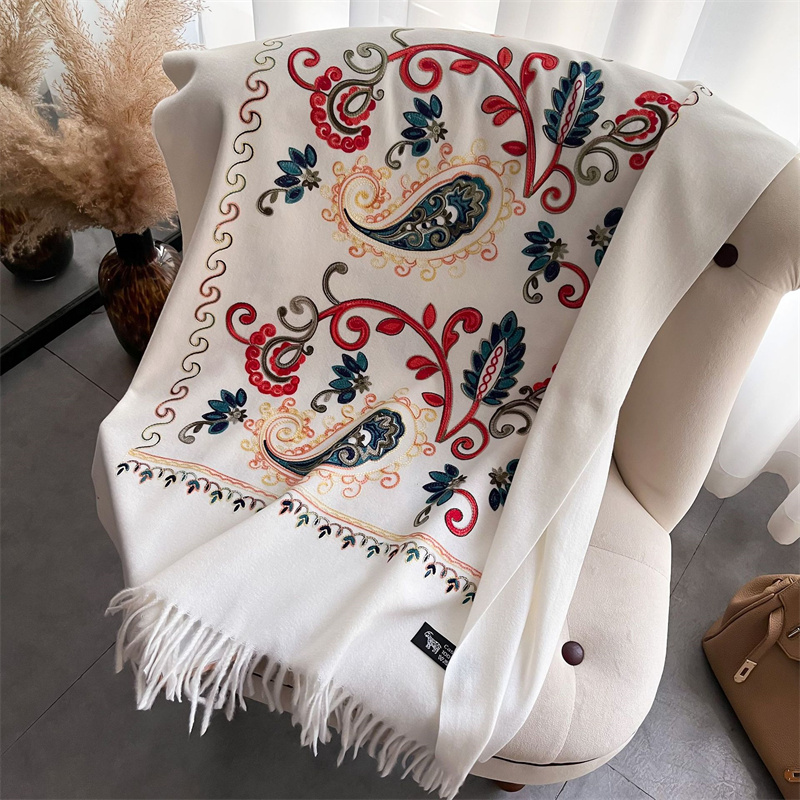 Foulard de Luxe Chaud pour Femme, Châle à Tête Ronde, Pashmina Bufanda, 2024