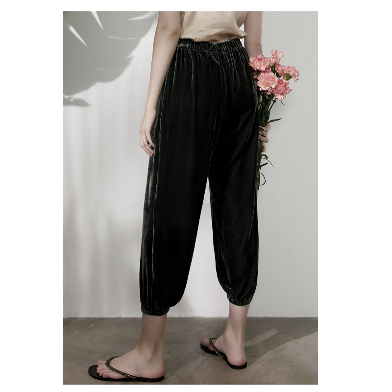Mulberry-Pantalon en velours pour femme, neuf points, confortable, cool, fouet, jogging, sport, léger, luxe, vêtements pour femmes, printemps, été