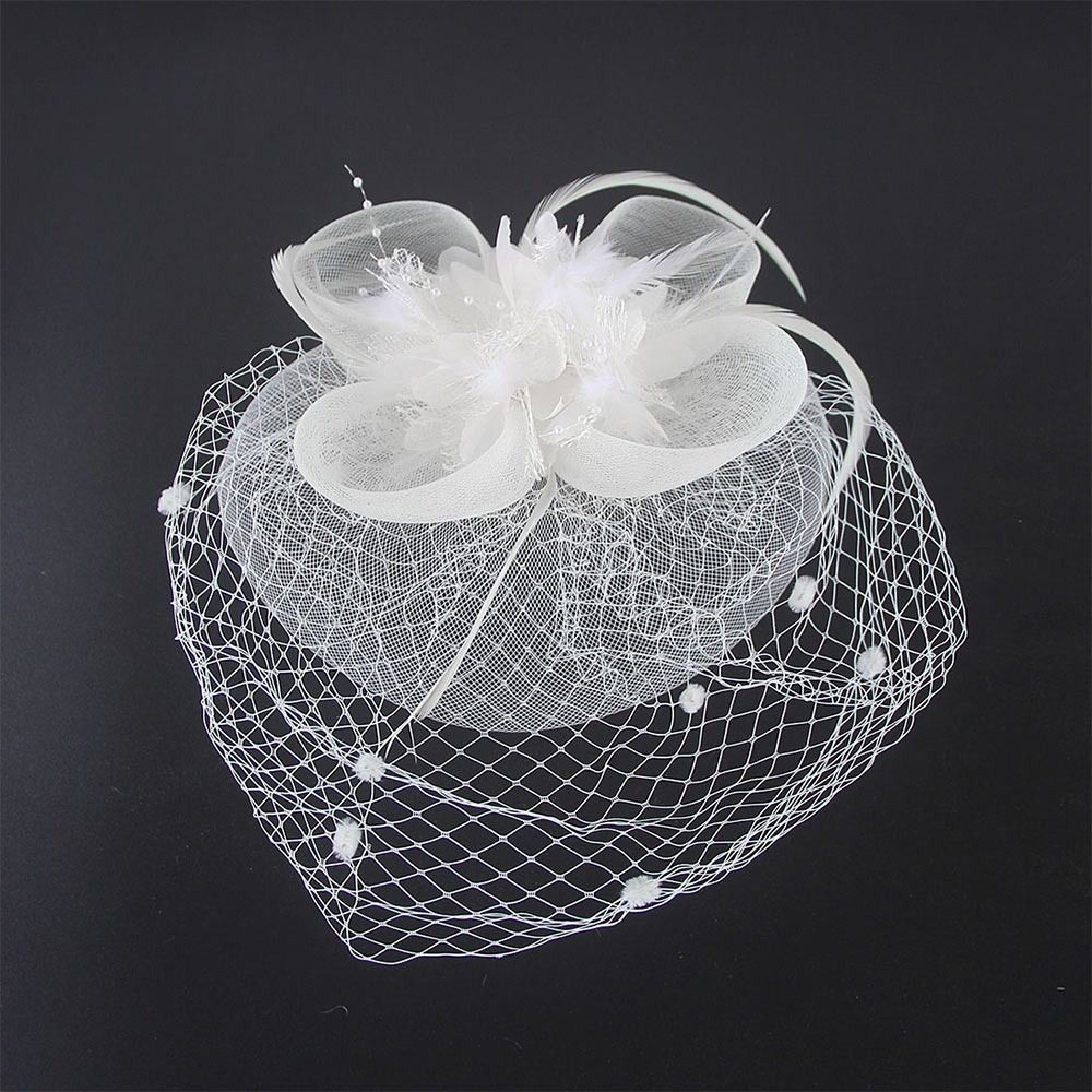 Décoration de cheveux fleur maille rétro pince à cheveux chapeau coiffure de mariée hôtesse de mariage haut-de-forme chapeaux Cocktail fête chapeaux
