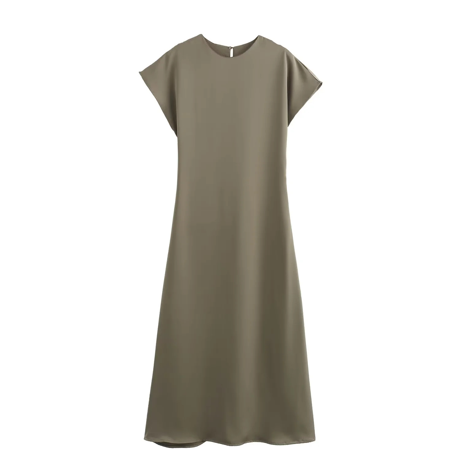 Robe mi-longue en Satin pour femmes, élégante, longue, Chic et robes de soirée, tendance