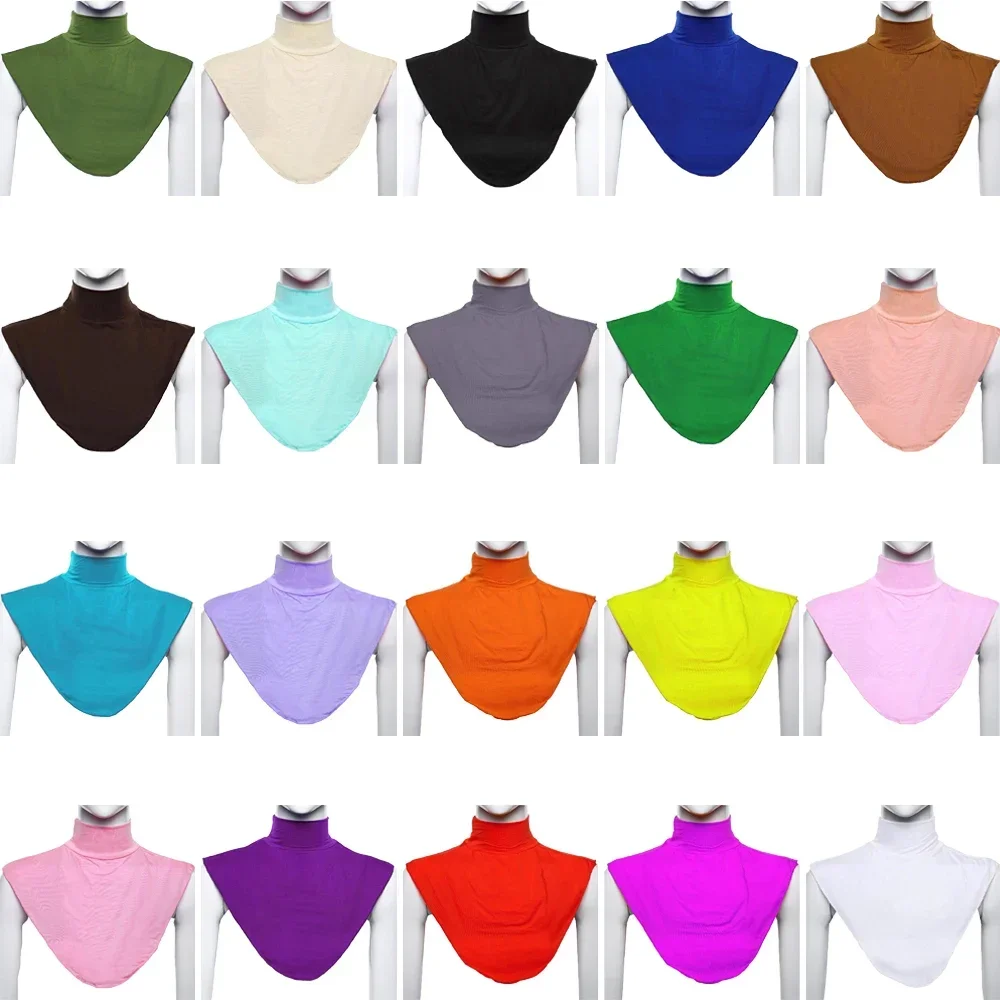 Faux col en Modal pour femmes musulmanes, Extensions de Hijab islamique, col roulé, couverture de cou haut, demi-haut plus chaud, écharpe Hijab, enveloppe courte