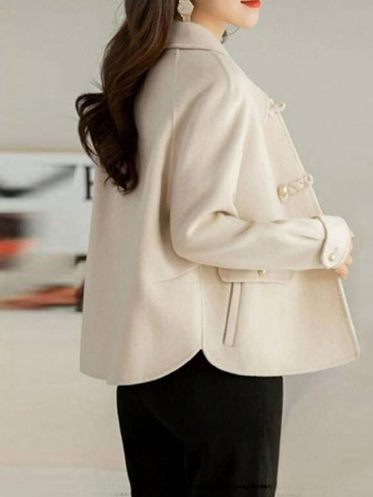 Manteaux courts solides élégants pour femme, vêtements chauds d'automne et d'hiver pour femme, tenues formelles de bureau, nouveaux vêtements d'extérieur