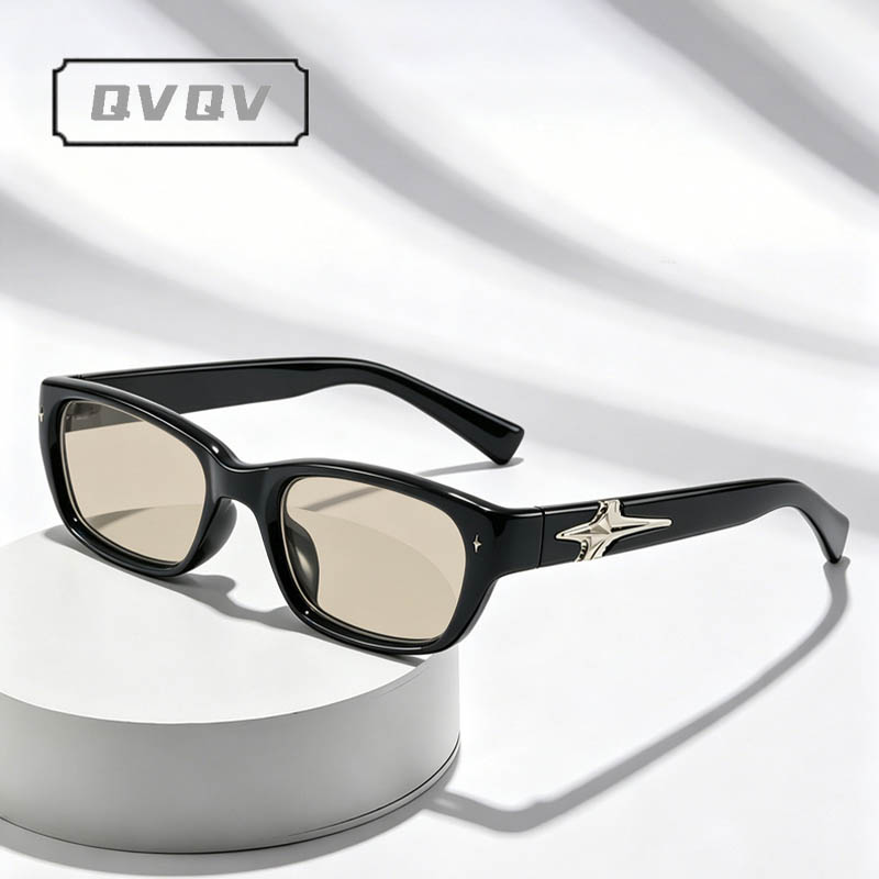 Lunettes de soleil carrées style coréen Y2K étoiles pour femmes et hommes, marque de luxe, style punk hip-hop, pour voyage, sports de plein air