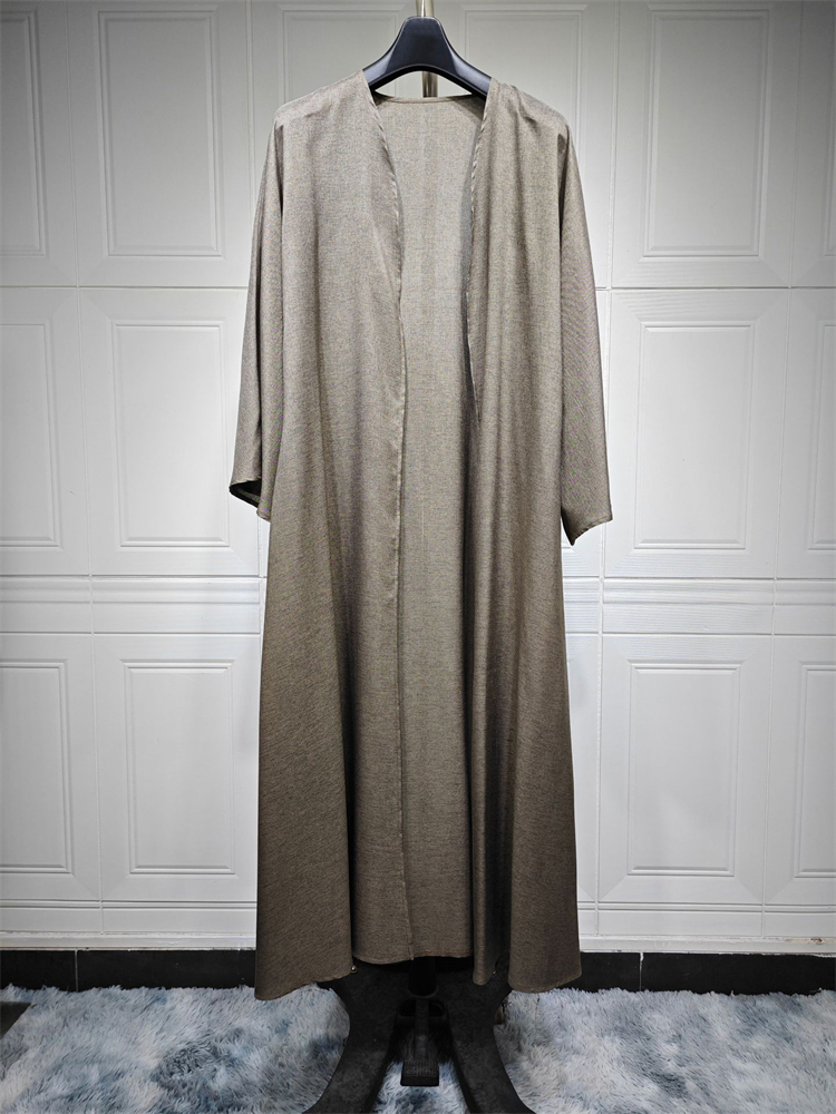 Kimono chauve-souris en coton et lin similaire Abaya dubaï Islam Robe musulmane pour femmes Kebaya caftan Robe musulmane Caftan Marocain Femme
