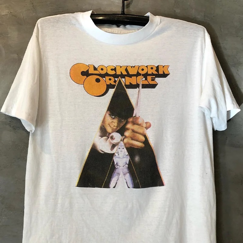 Hauts pour femmes A Clockwork Orange film périphérique ample rue coton hommes et femmes polyvalent T-Shirt à manches courtes