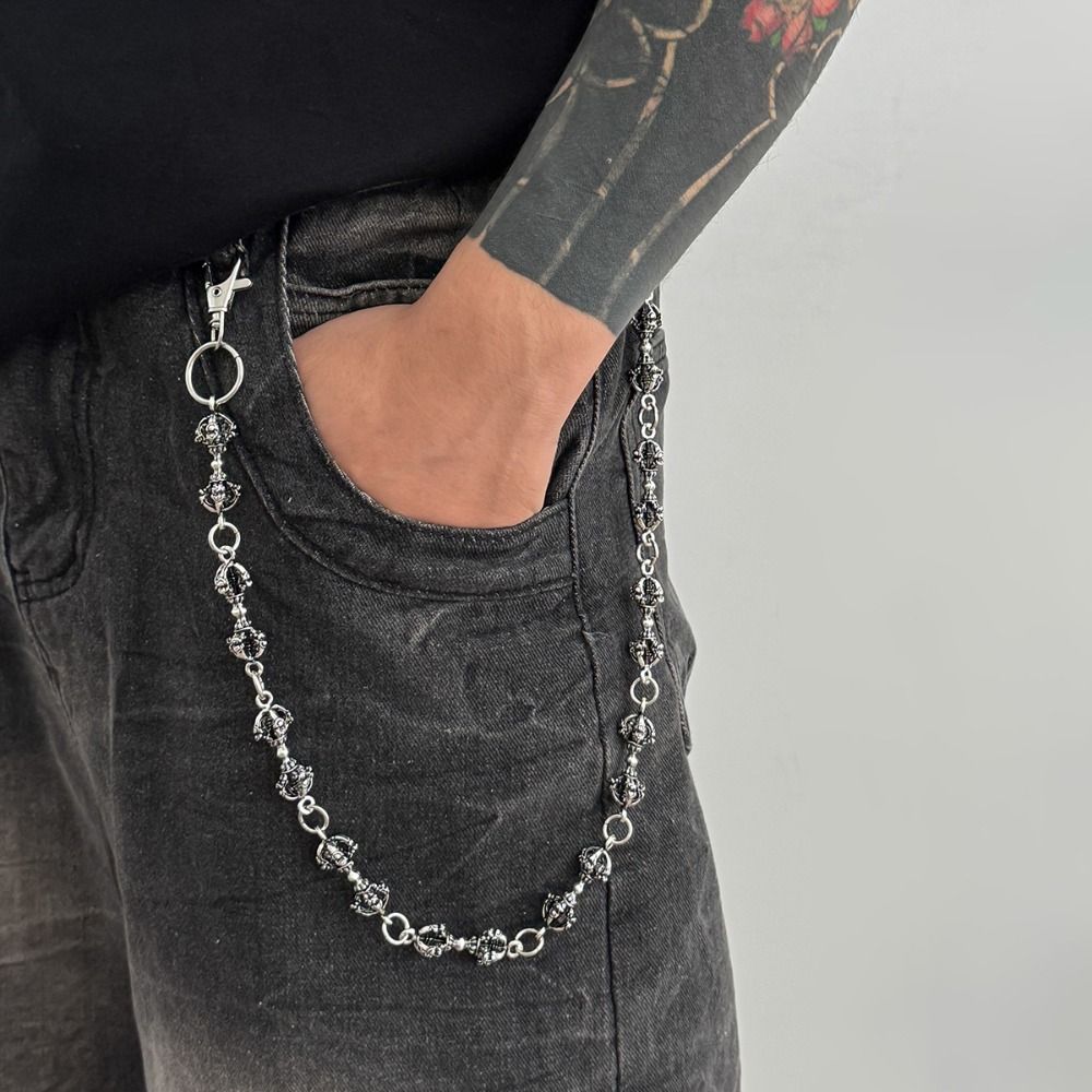 Chaîne de pantalon punk tendance Y2K Harajuku Hipster Goth Hip Hop en métal pour femme et homme