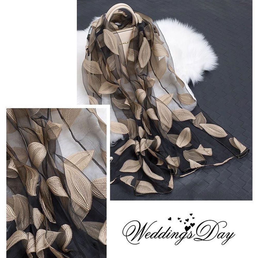 Injplanchers f-Châle transparent léger pour femme, bandana de plage, gaze d'organza, dentelle, écharpe creuse, brise d'été