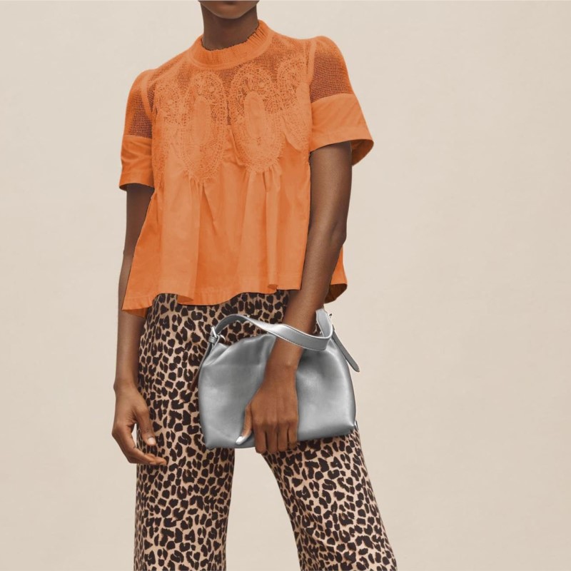 Chemisiers en dentelle à la mode pour femmes, style Boho, col rond, maille brodée, couleur unie, jupe ample, hauts à manches courtes, chemise Streetwear, été, 2026