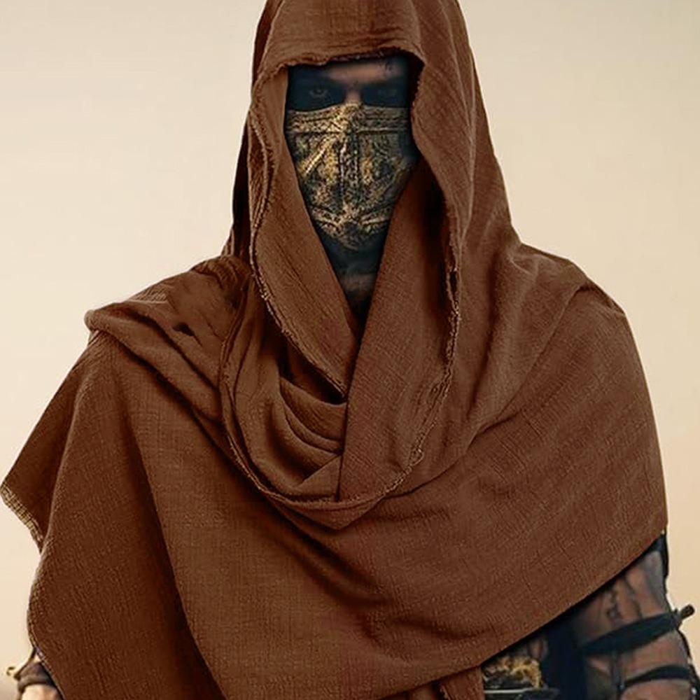 Cosplay – écharpe à capuche rétro de Pirate médiéval pour hommes, cape enveloppante noire/marron, Costume de mascarade d'halloween Vintage, capot d'épaule