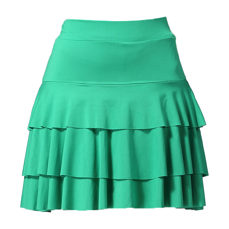 Jupe de danse latine grande taille pour femme adulte, jupe mi-longue à trois couches superposées, pour la danse carrée, le cha-cha et la danse sociale moderne