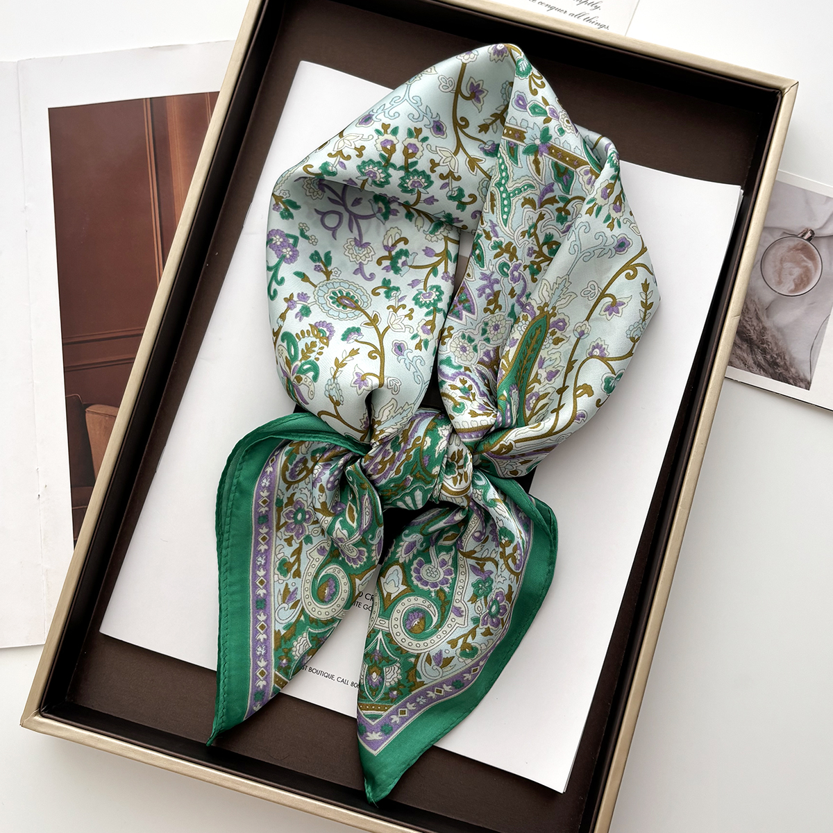 2025 soie châle carré Foulard pour femmes imprimer bandeau Foulard Satin Hijab bandes de cheveux Foulard femme bandeau Bandana