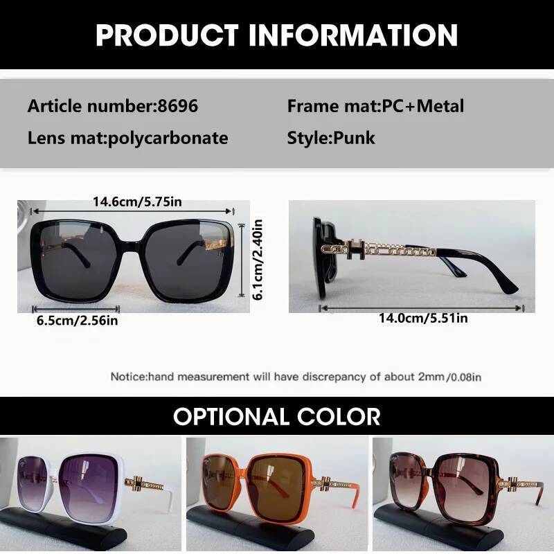 Lunettes de soleil carrées de marque Vintage pour femmes et hommes, grande monture, Design de lettres, en alliage rétro Punk, UV400